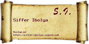 Siffer Ibolya névjegykártya